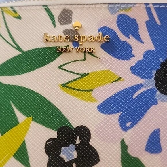 Kate Spade Lucy Spade Flower Festival Floral Small L-zip Wristlet NWT - Picture 4 of 5